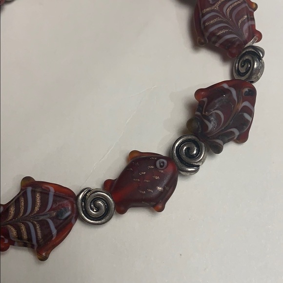 Fish Bracelet, Handmade, Fish, Red fish, Beads - Picture 3 of 5